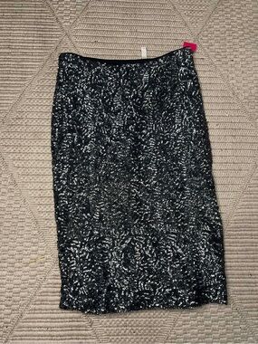 Xhilaration Black Silver Sequin Pencil Skirt Size M Stretch Holiday NYE NWT